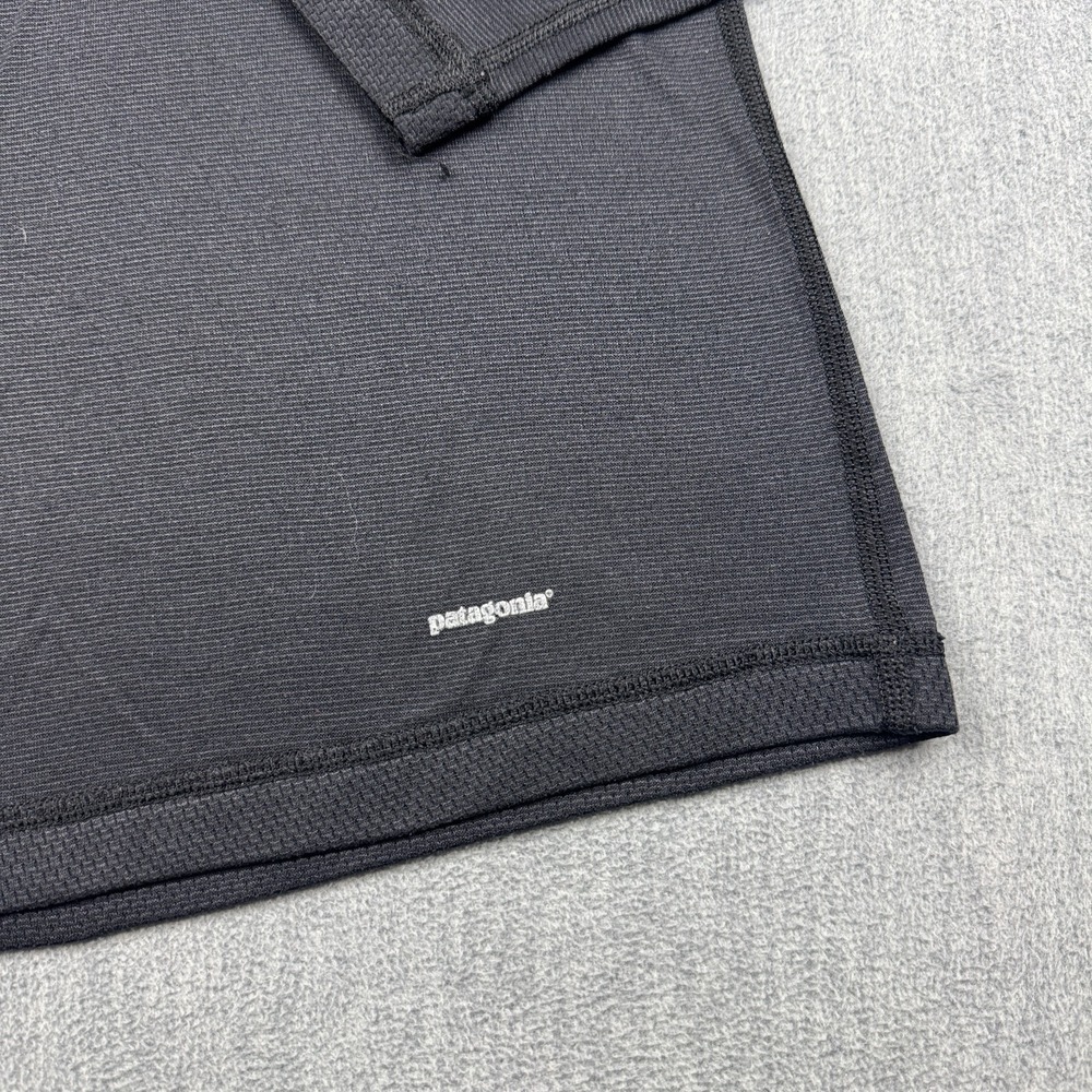 Patagonia Shirt Womens Medium Black Capilene Midweight‎ Zip-T Pullover Made USA - Picture 2 of 12